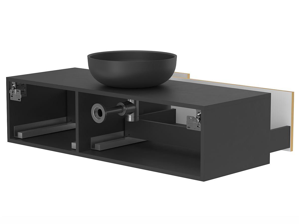 Тумба подвесная CLOUD 1200 Пикассо золото с умывальником MOON