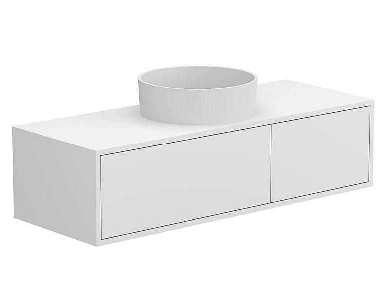 Тумба підвісна CLOUD 1200 Біла матова з умивальником BERGAMO