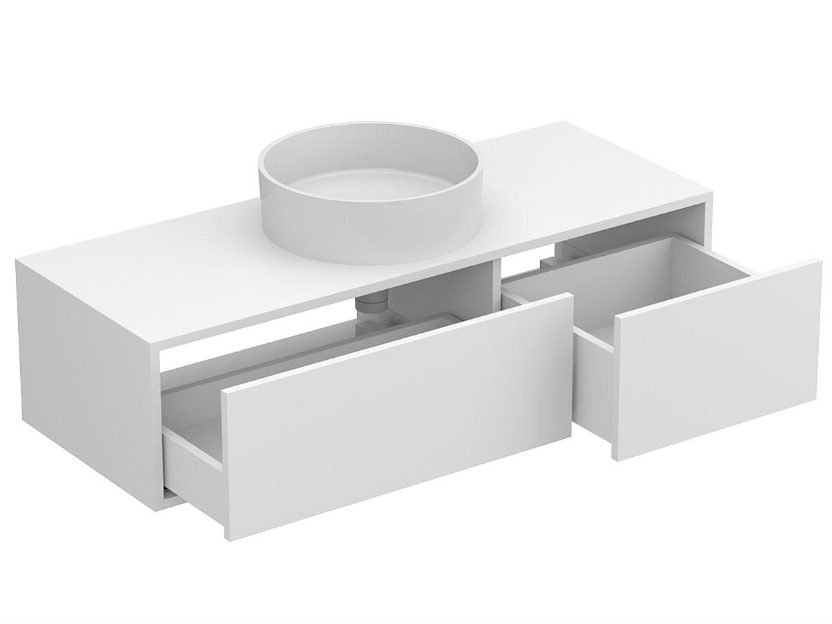 Тумба підвісна CLOUD 1200 Біла матова з умивальником BERGAMO