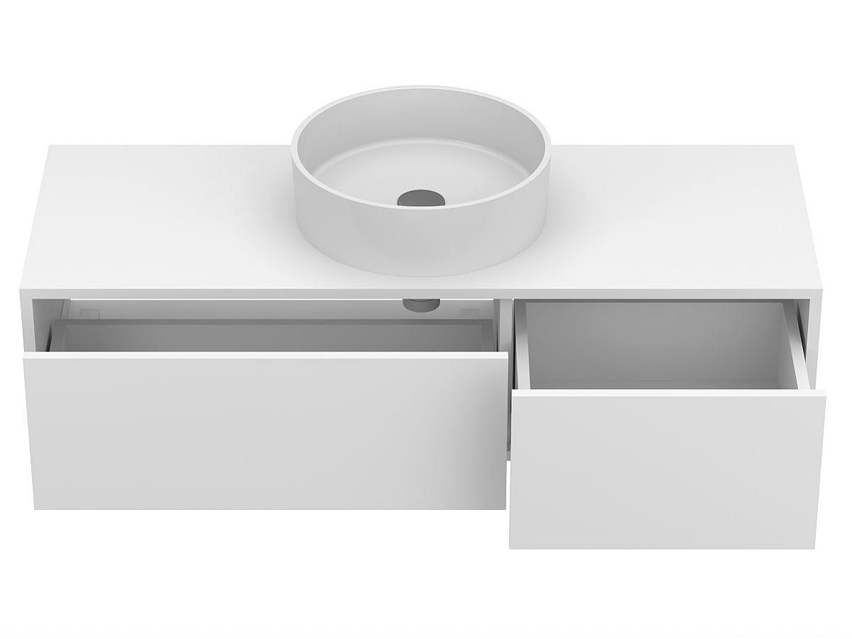 Тумба підвісна CLOUD 1200 Біла матова з умивальником BERGAMO