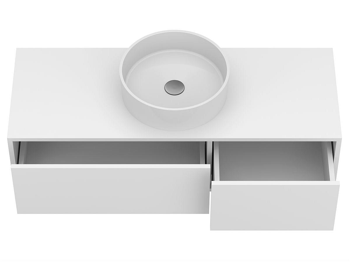 Тумба підвісна CLOUD 1200 Біла матова з умивальником BERGAMO