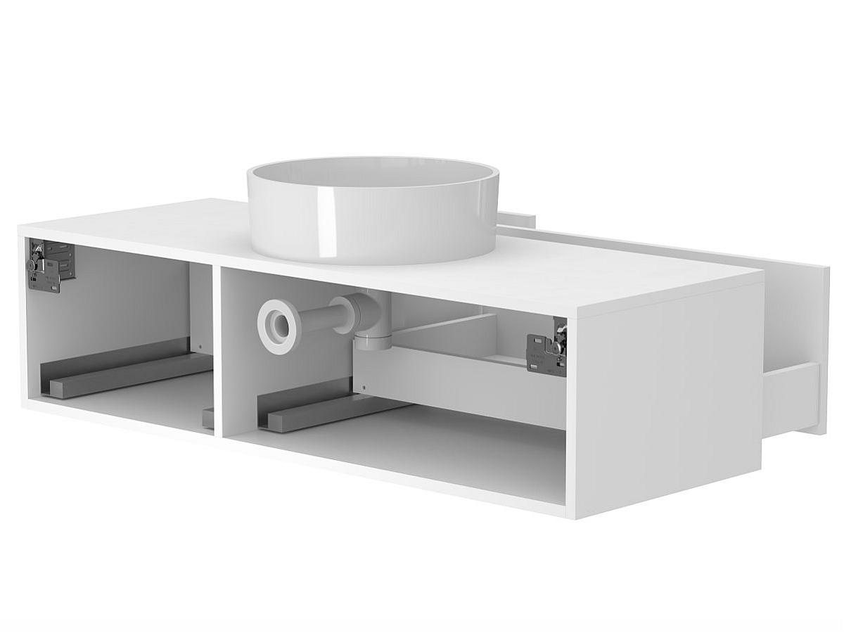 Тумба підвісна CLOUD 1200 Біла матова з умивальником BERGAMO