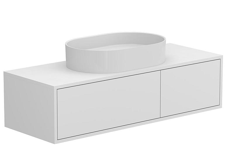 Тумба підвісна CLOUD 1200 Біла матова з умивальником KIRA