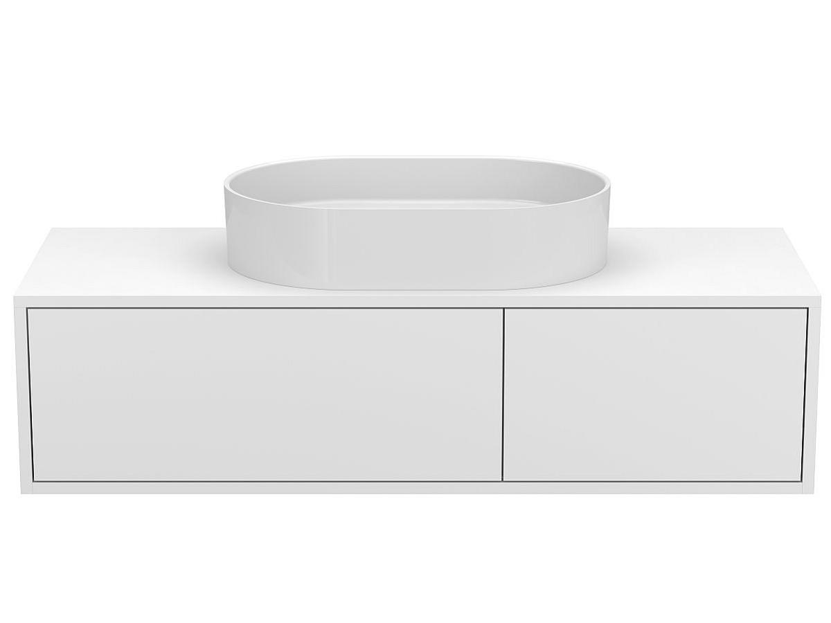 Тумба підвісна CLOUD 1200 Біла матова з умивальником KIRA
