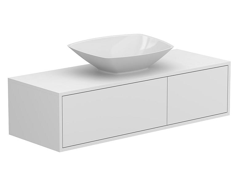 Тумба підвісна CLOUD 1200 Біла матова з умивальником LEX S
