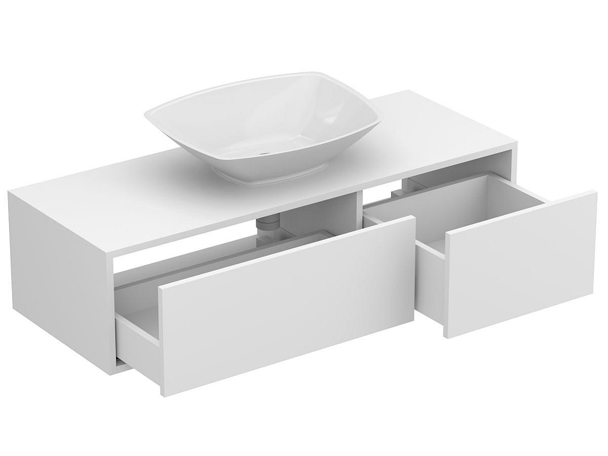 Тумба підвісна CLOUD 1200 Біла матова з умивальником LEX S