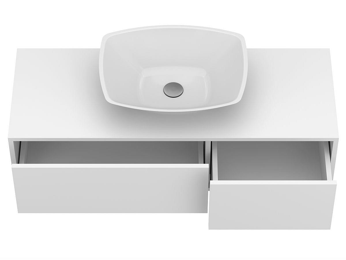 Тумба підвісна CLOUD 1200 Біла матова з умивальником LEX S