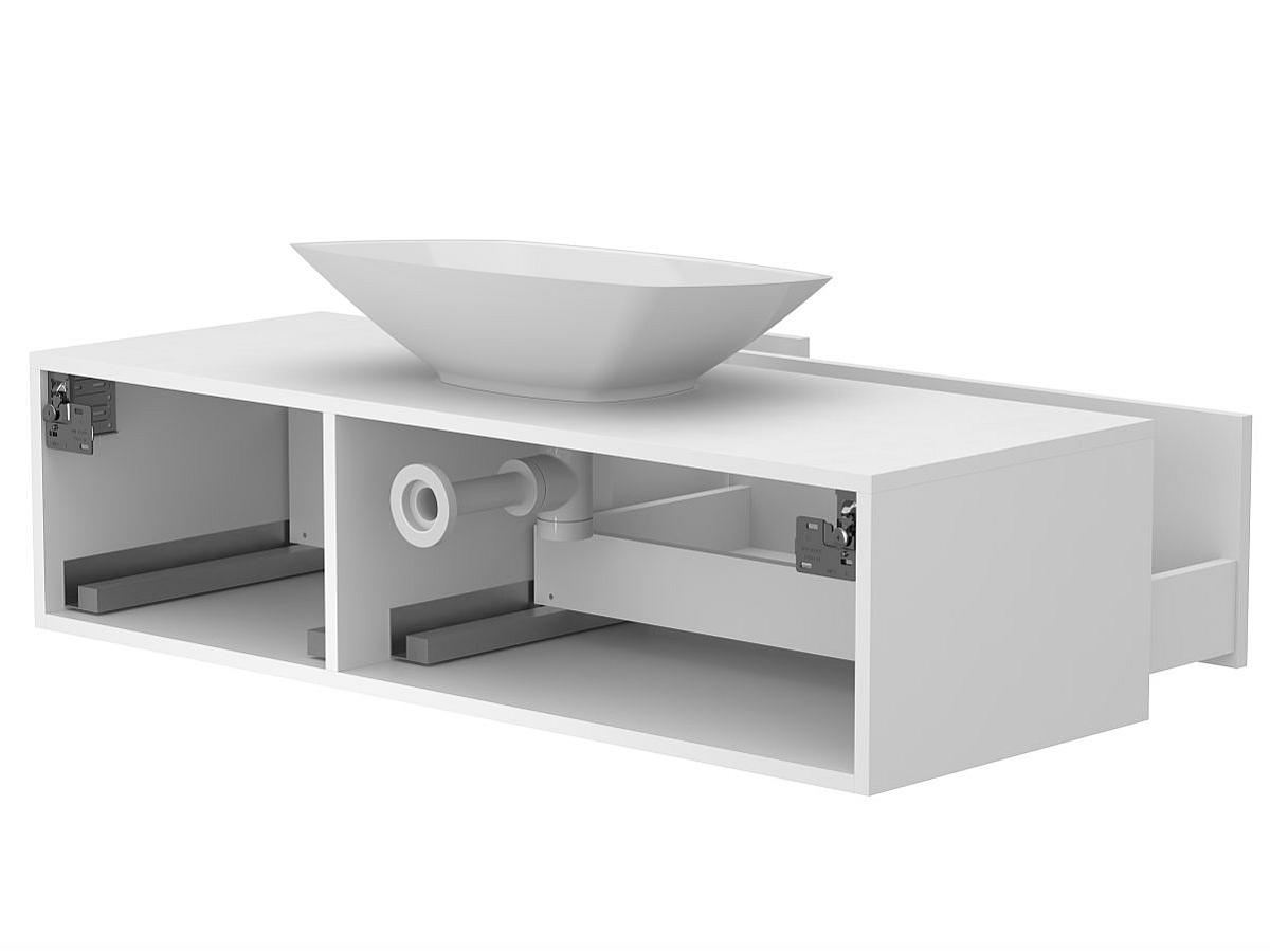 Тумба підвісна CLOUD 1200 Біла матова з умивальником LEX S