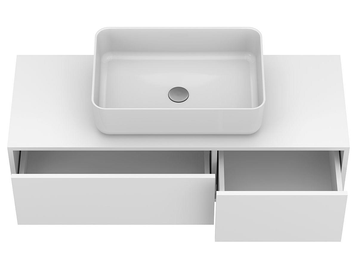 Тумба подвесная CLOUD 1200 Белая матовая с умывальником SAN MARTIN