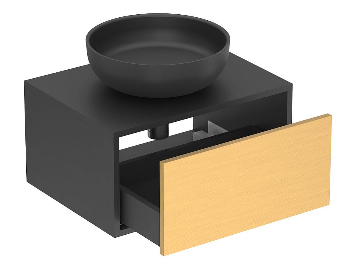 Тумба подвесная CLOUD 600 Пикассо золото с умывальником MOON