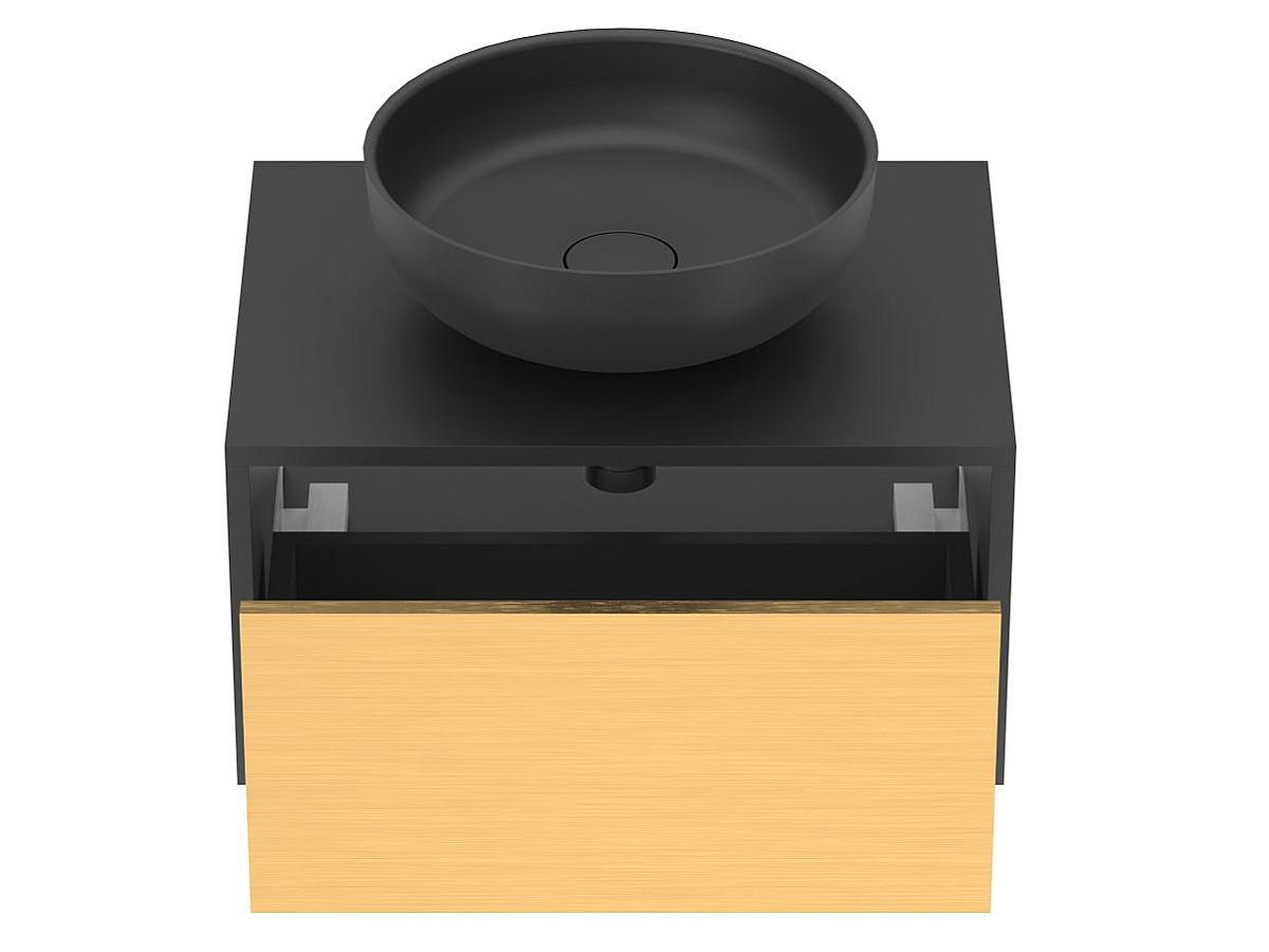 Тумба подвесная CLOUD 600 Пикассо золото с умывальником MOON