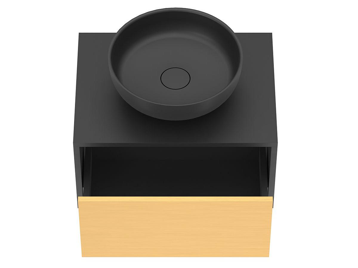 Тумба подвесная CLOUD 600 Пикассо золото с умывальником MOON