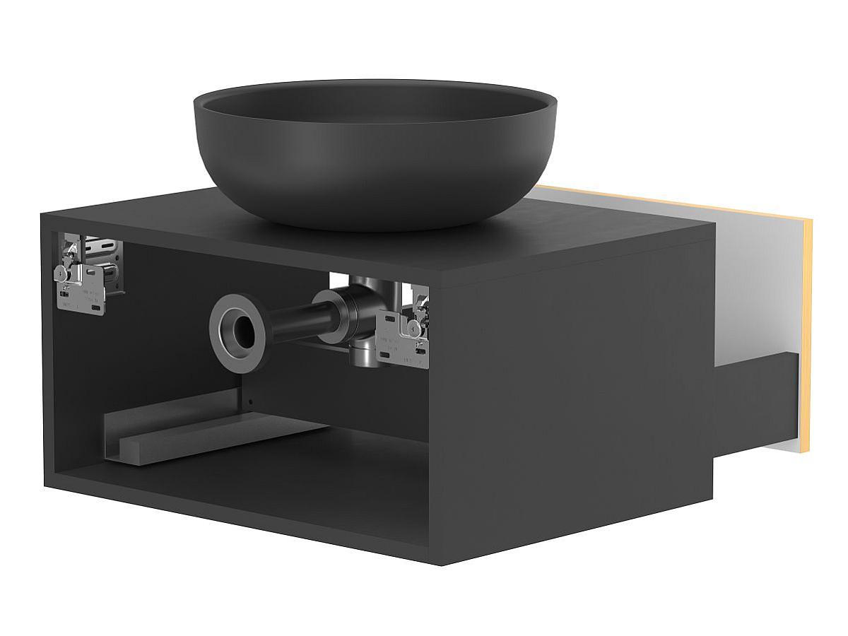 Тумба подвесная CLOUD 600 Пикассо золото с умывальником MOON