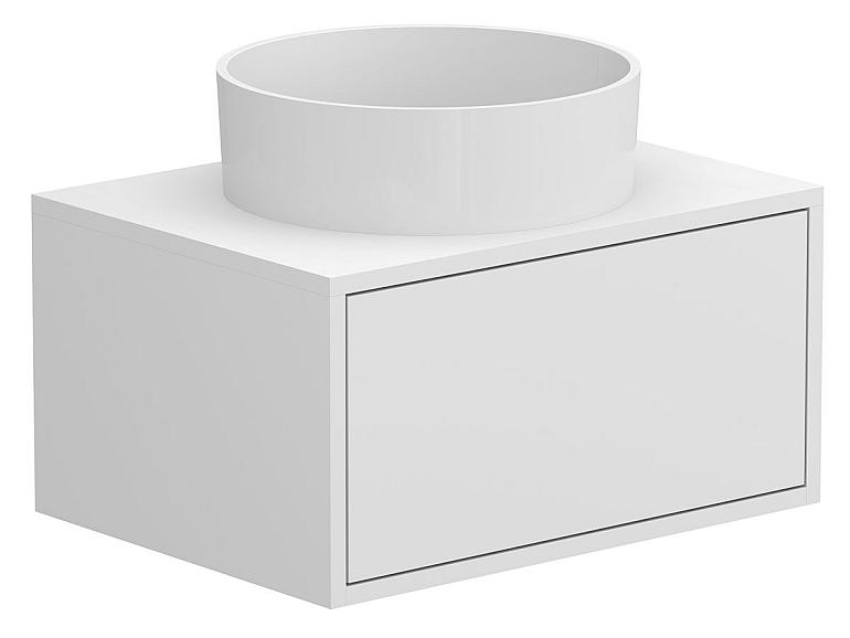 Тумба підвісна CLOUD 600 Біла матова з умивальником BERGAMO