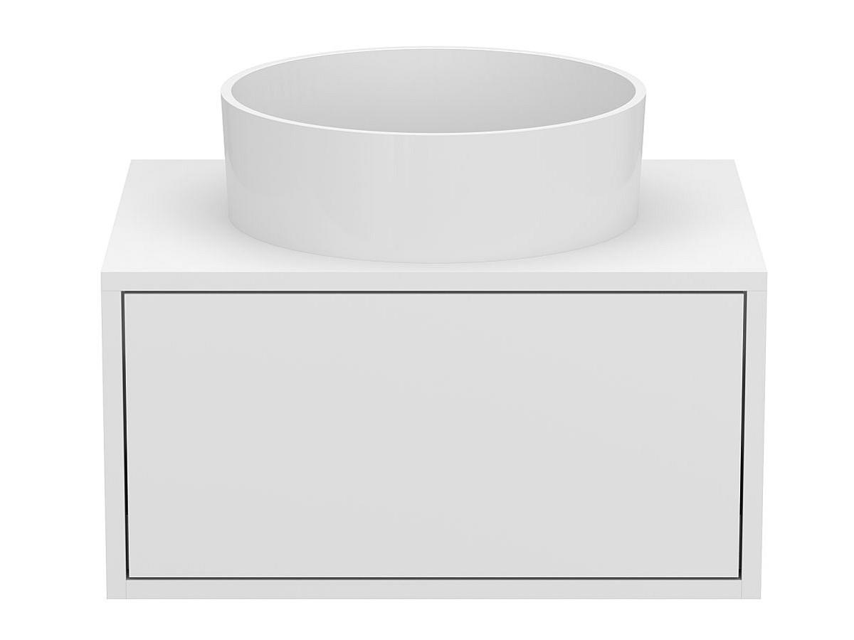 Тумба підвісна CLOUD 600 Біла матова з умивальником BERGAMO