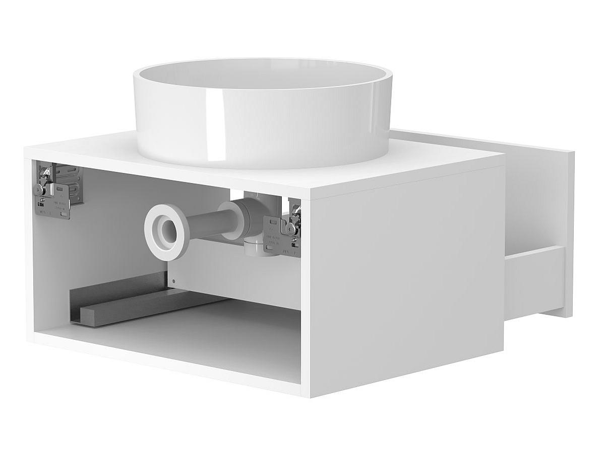 Тумба підвісна CLOUD 600 Біла матова з умивальником BERGAMO
