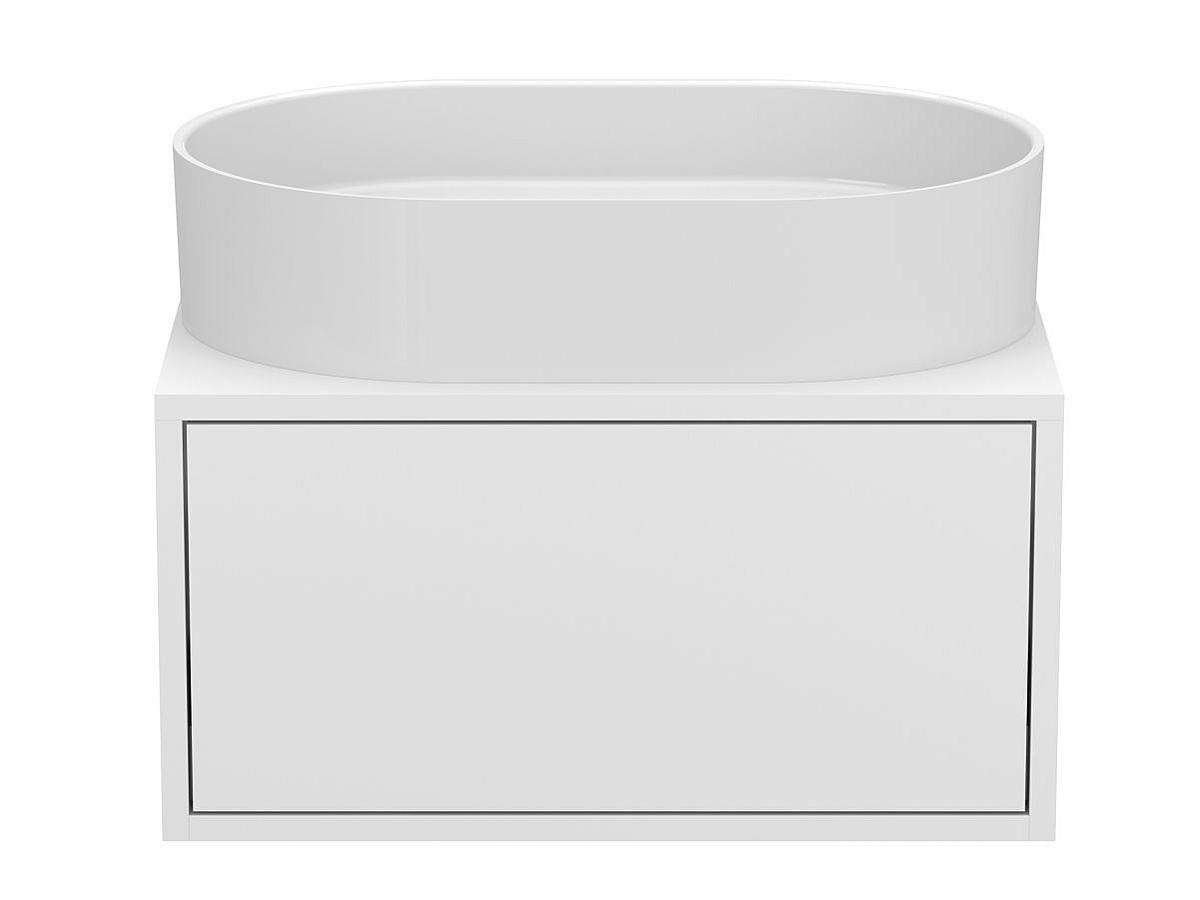 Тумба підвісна CLOUD 600 Біла матова з умивальником KIRA