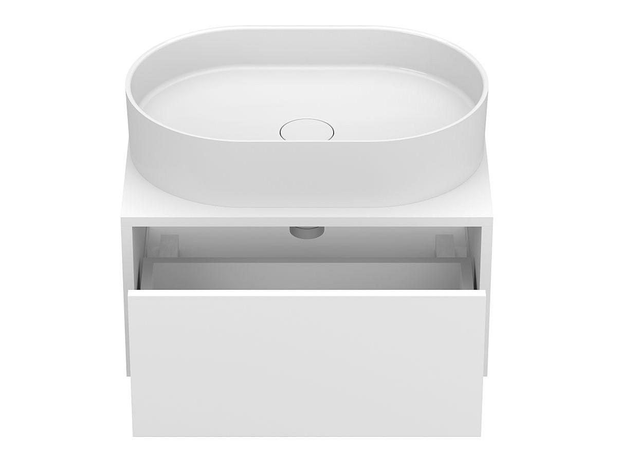 Тумба підвісна CLOUD 600 Біла матова з умивальником KIRA