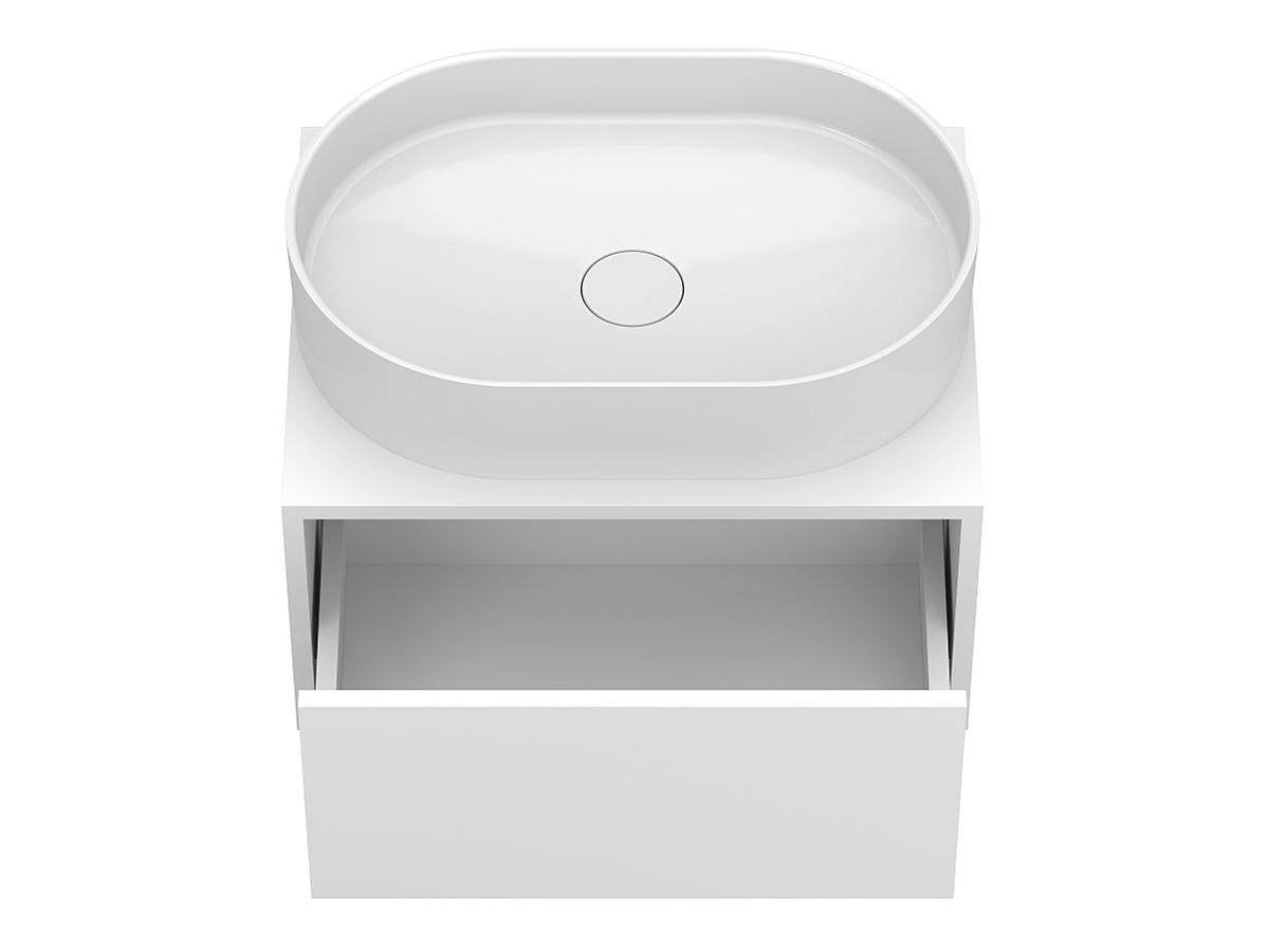 Тумба підвісна CLOUD 600 Біла матова з умивальником KIRA