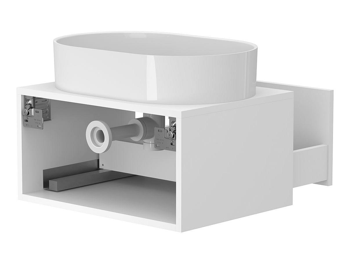 Тумба підвісна CLOUD 600 Біла матова з умивальником KIRA