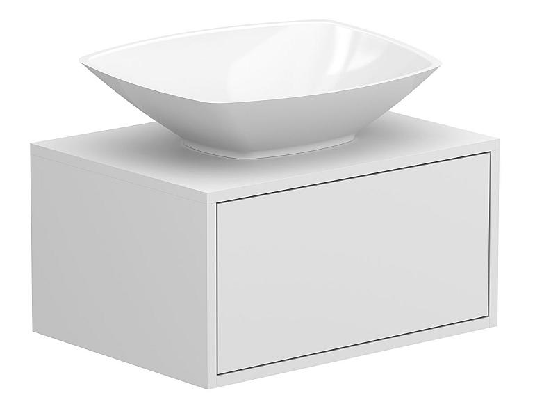 Тумба підвісна CLOUD 600 Біла матова з умивальником LEX S