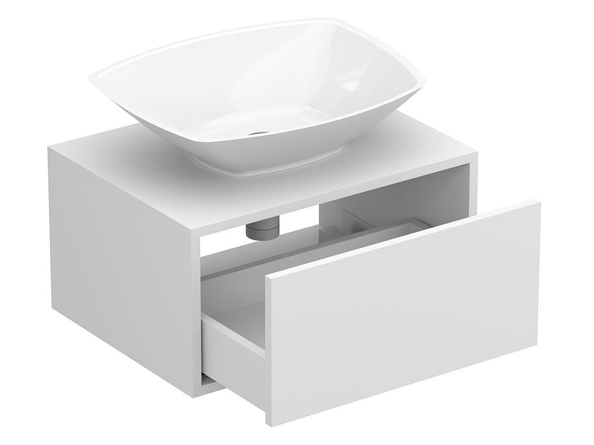 Тумба підвісна CLOUD 600 Біла матова з умивальником LEX S
