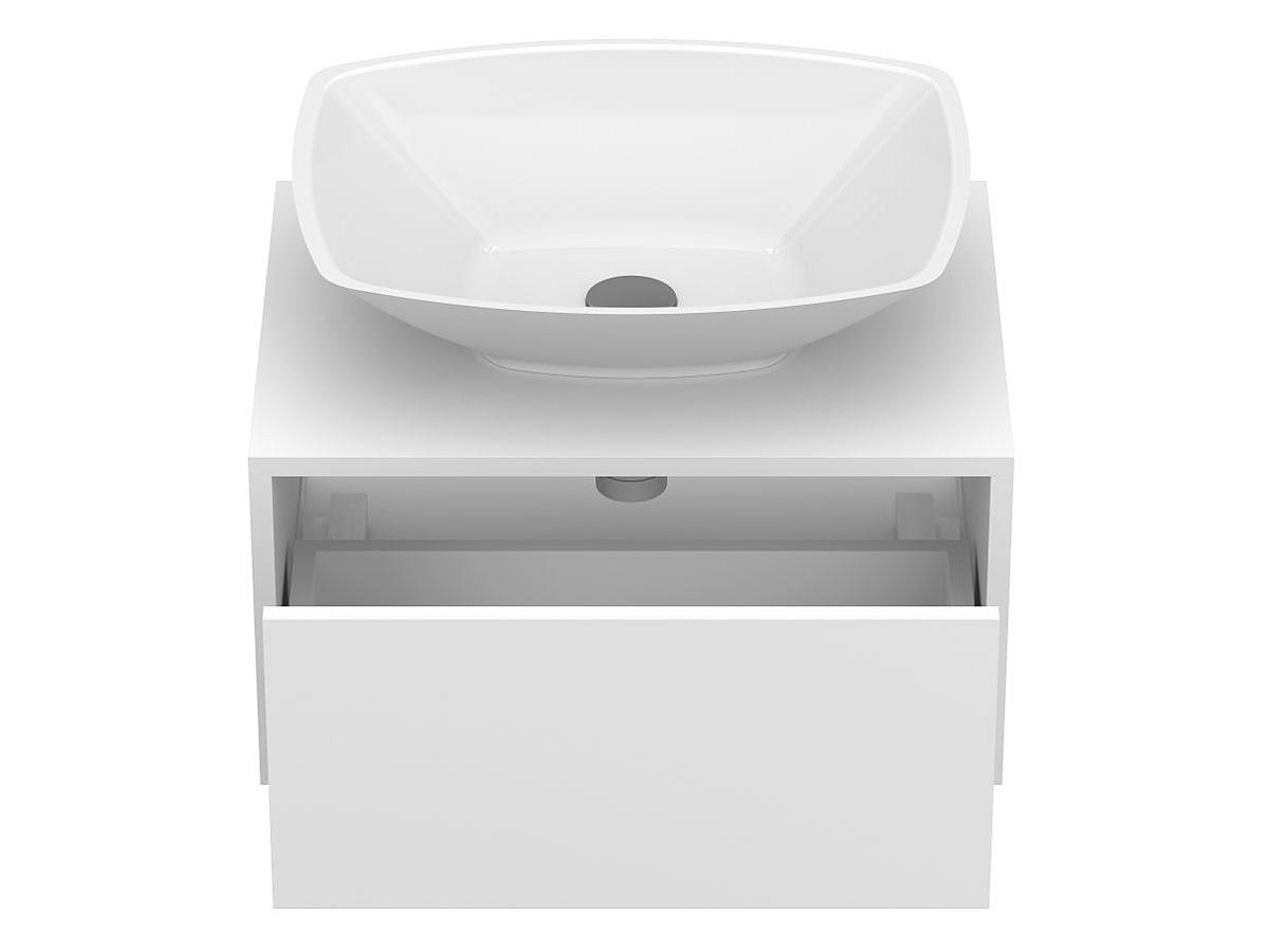 Тумба підвісна CLOUD 600 Біла матова з умивальником LEX S