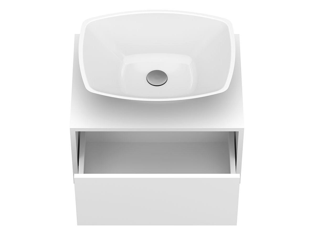 Тумба підвісна CLOUD 600 Біла матова з умивальником LEX S