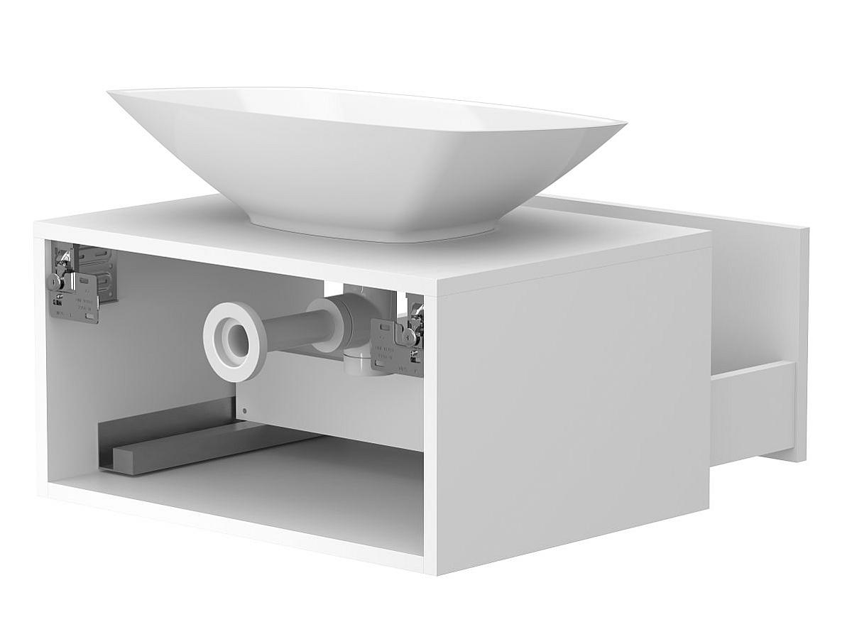 Тумба підвісна CLOUD 600 Біла матова з умивальником LEX S