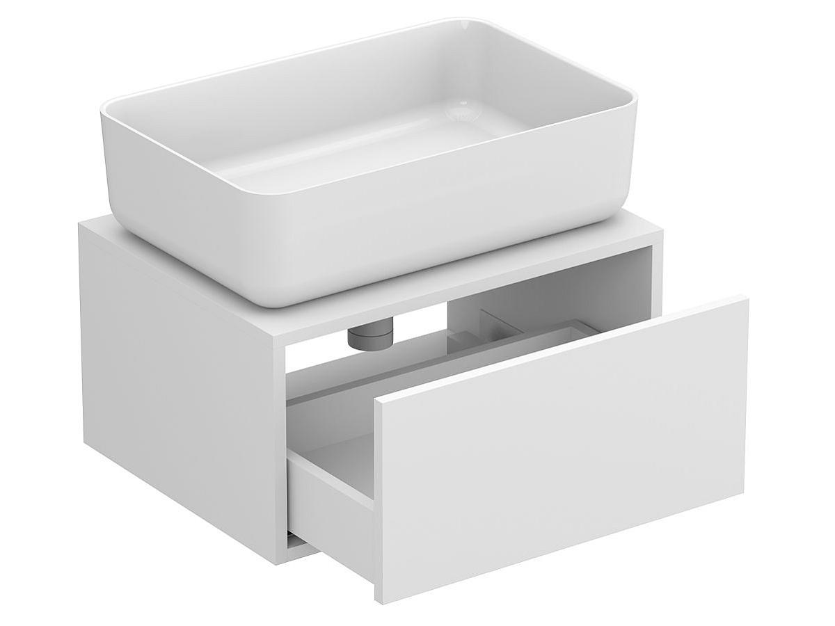 Тумба підвісна CLOUD 600 Біла матова з умивальником SAN MARTIN