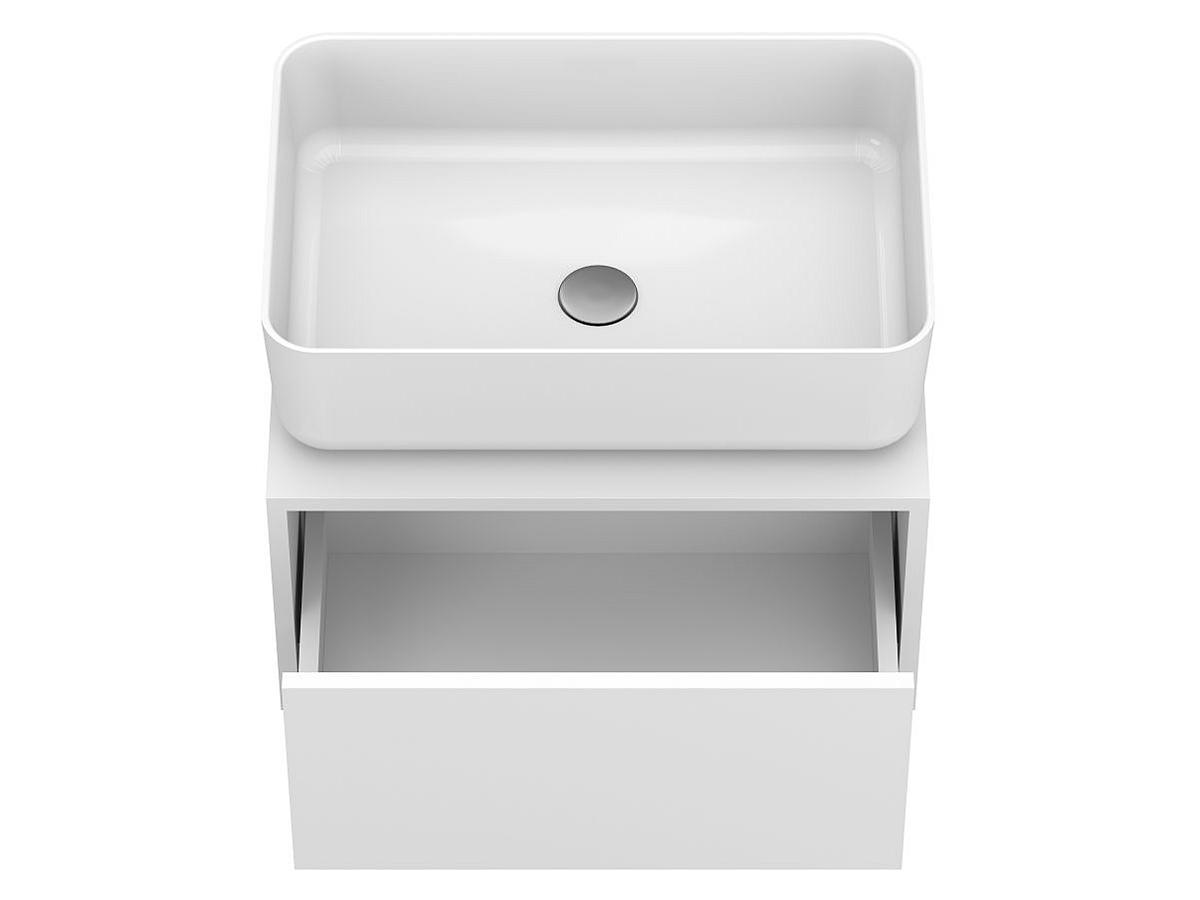 Тумба підвісна CLOUD 600 Біла матова з умивальником SAN MARTIN