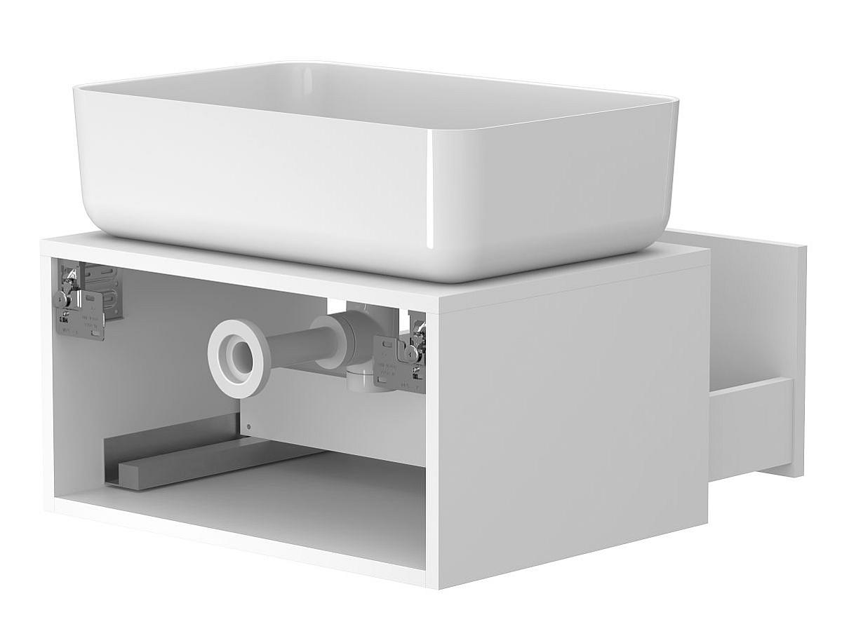 Тумба підвісна CLOUD 600 Біла матова з умивальником SAN MARTIN