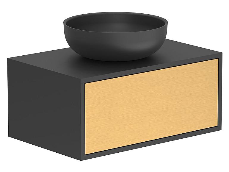 Тумба підвісна CLOUD 700 Пікасо золото з умивальником MOON