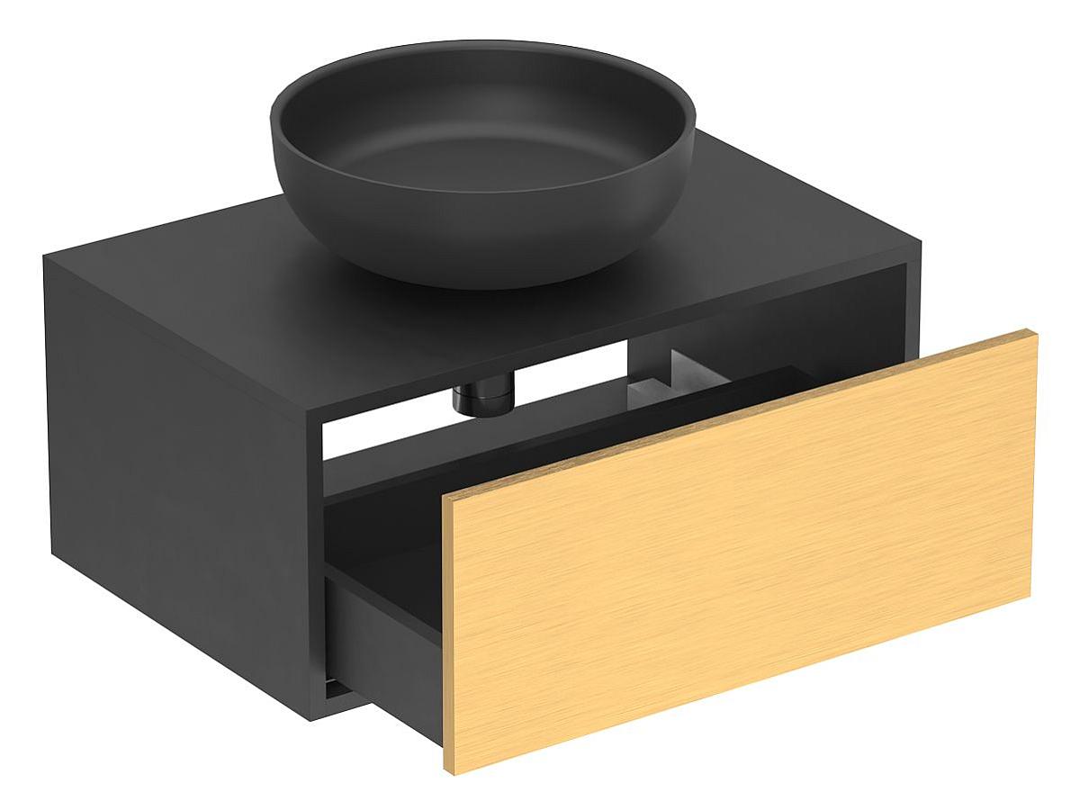 Тумба подвесная CLOUD 700 Пикассо золото с умывальником MOON