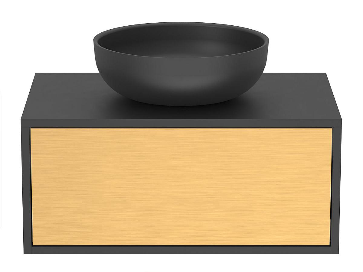 Тумба подвесная CLOUD 700 Пикассо золото с умывальником MOON