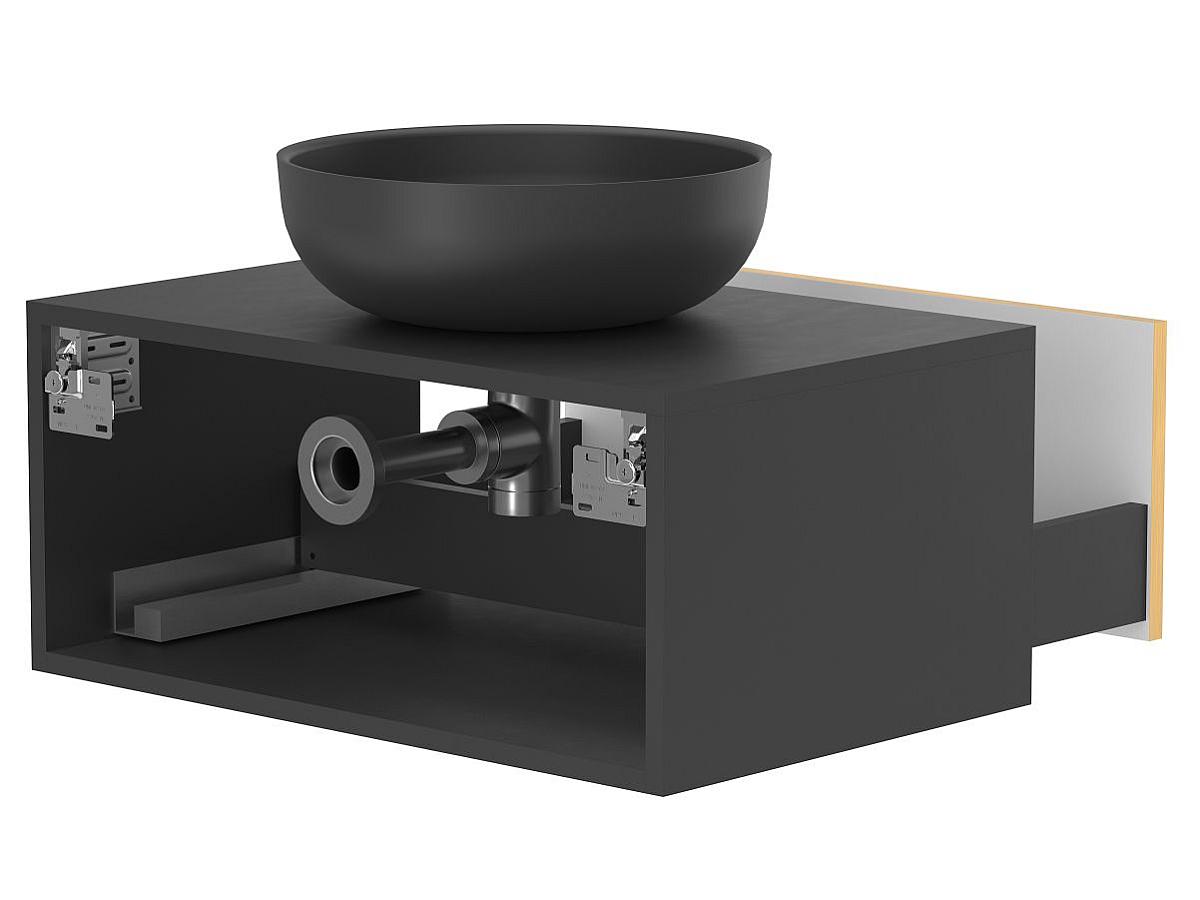 Тумба подвесная CLOUD 700 Пикассо золото с умывальником MOON