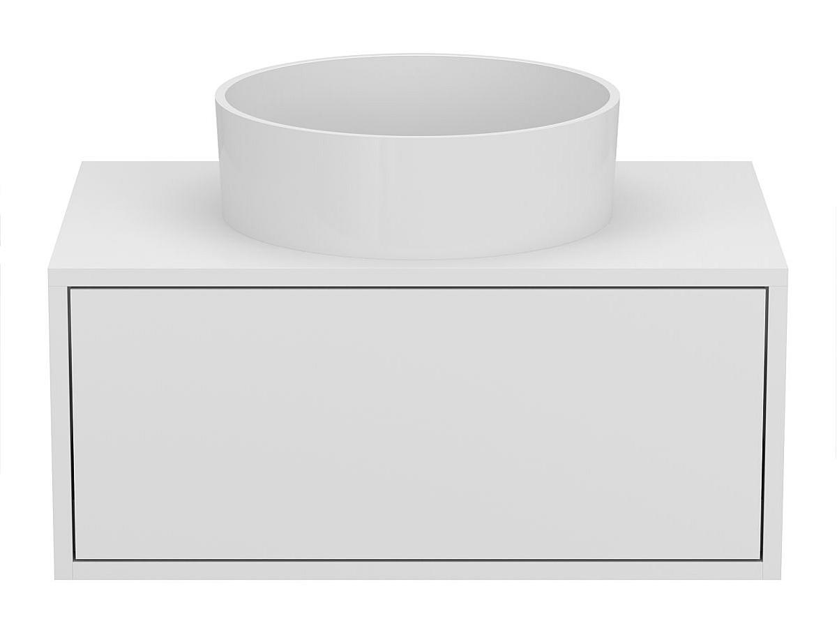 Тумба підвісна CLOUD 700 Біла матова з умивальником BERGAMO