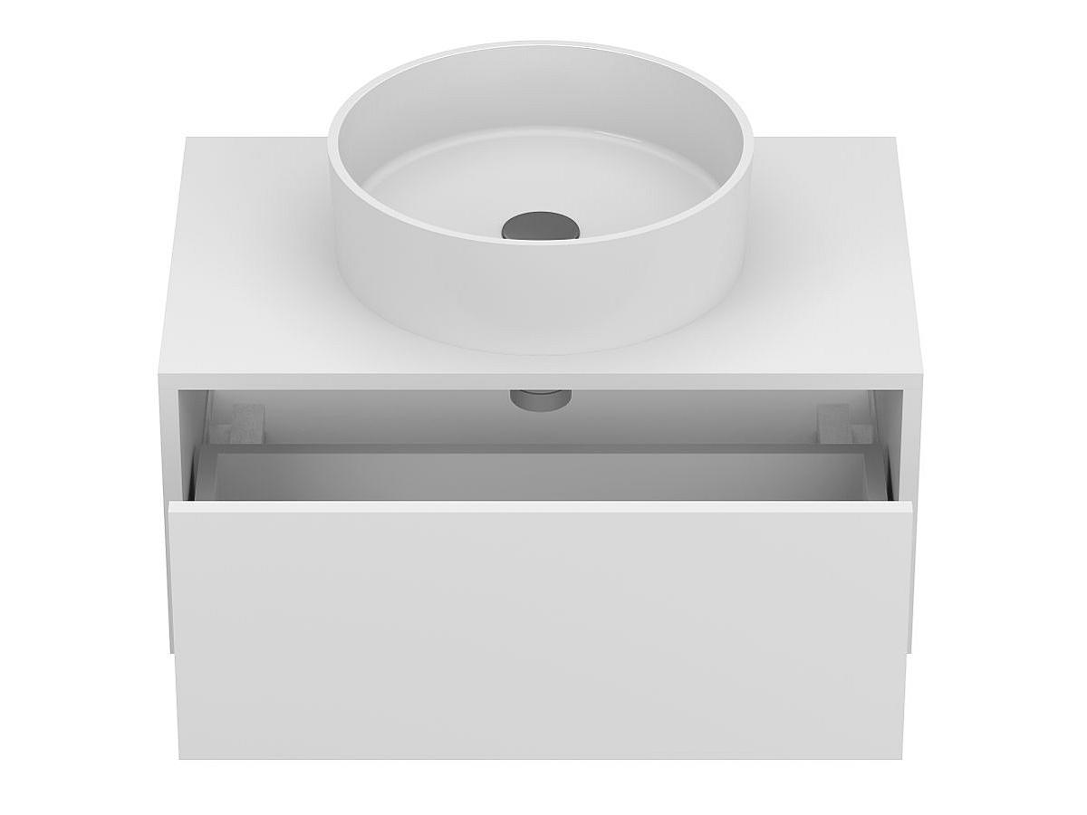 Тумба підвісна CLOUD 700 Біла матова з умивальником BERGAMO