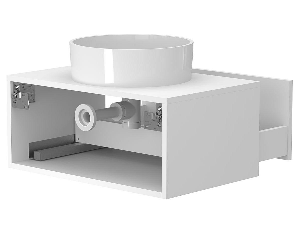 Тумба підвісна CLOUD 700 Біла матова з умивальником BERGAMO