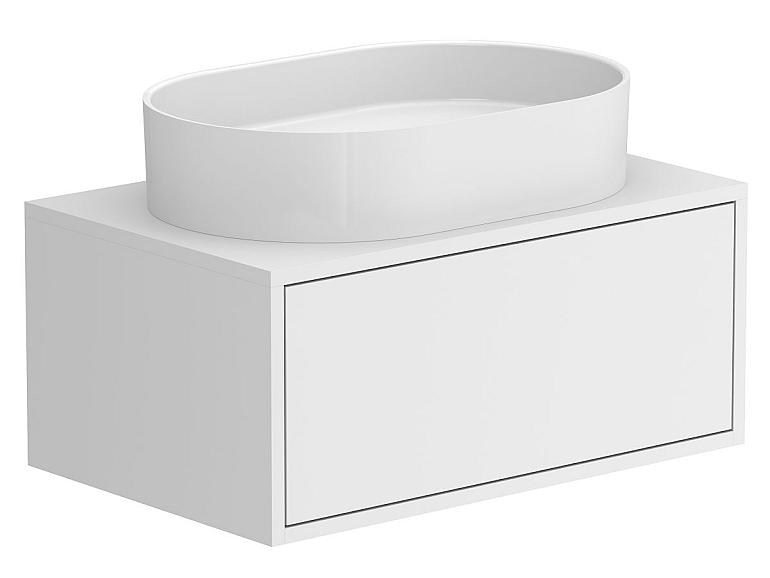 Тумба підвісна CLOUD 700 Біла матова з умивальником KIRA