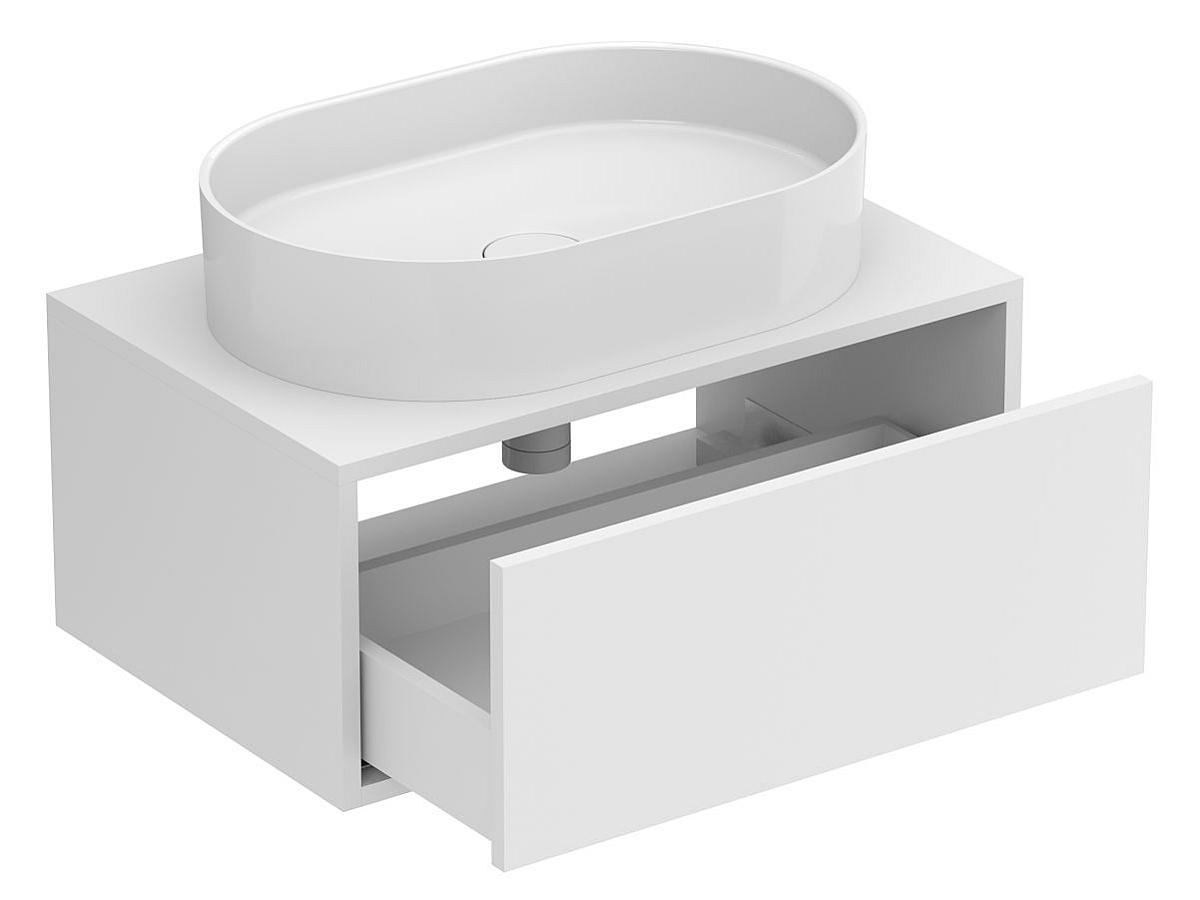 Тумба підвісна CLOUD 700 Біла матова з умивальником KIRA