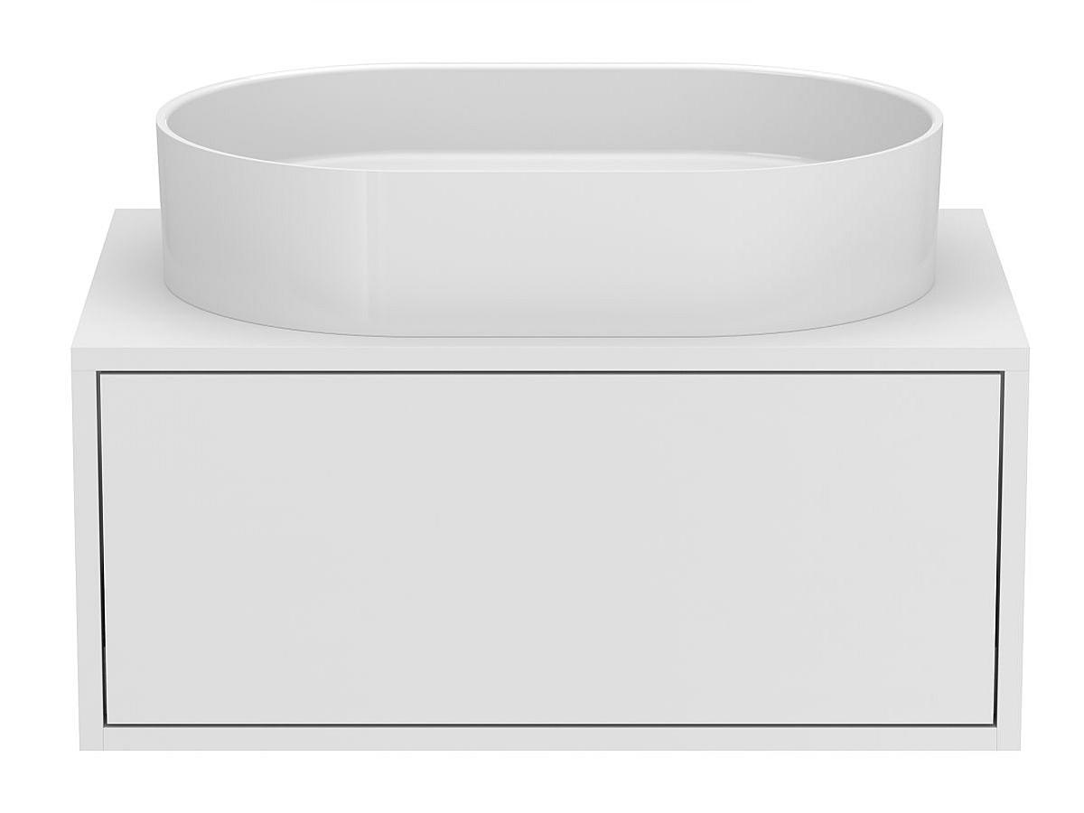 Тумба підвісна CLOUD 700 Біла матова з умивальником KIRA