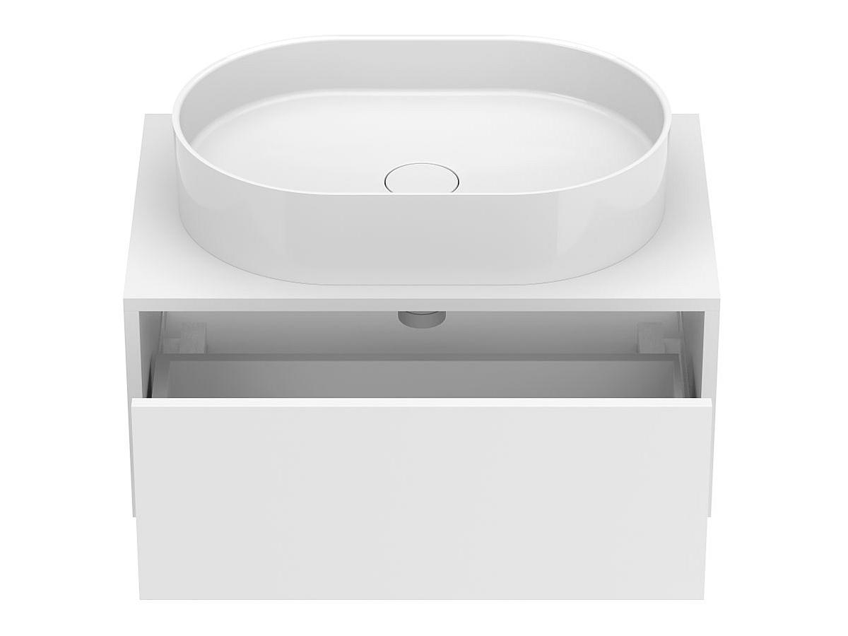 Тумба підвісна CLOUD 700 Біла матова з умивальником KIRA