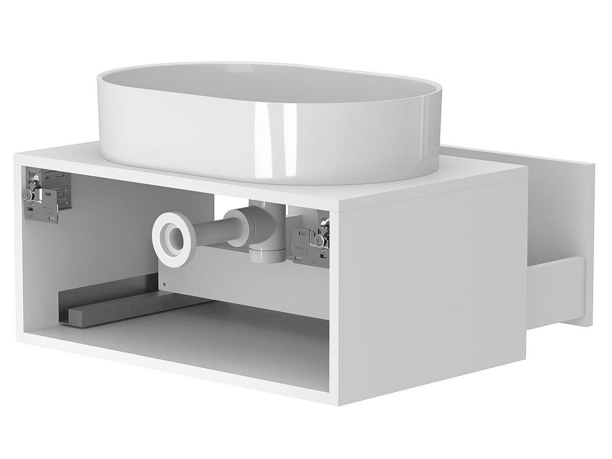 Тумба підвісна CLOUD 700 Біла матова з умивальником KIRA
