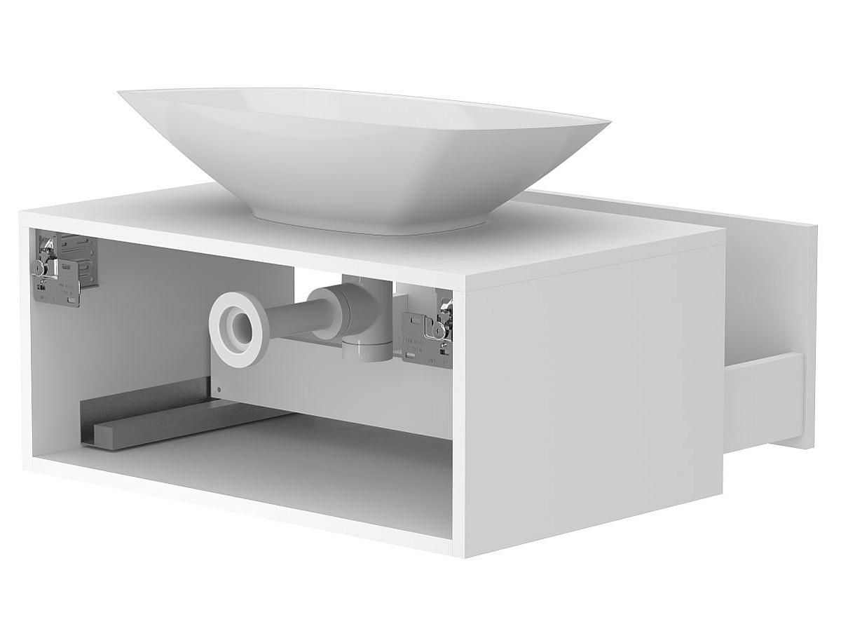 Тумба підвісна CLOUD 700 Біла матова з умивальником LEX S