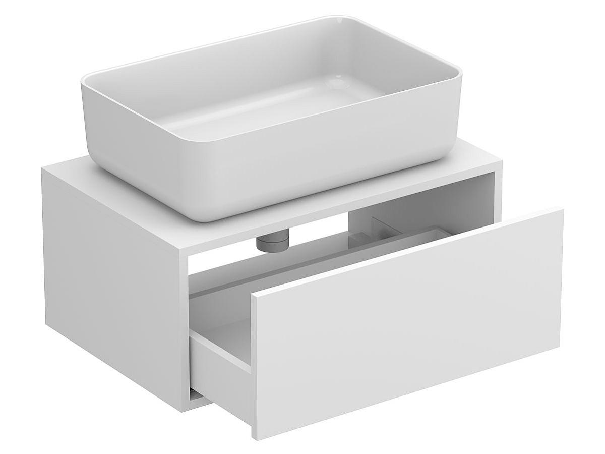 Тумба підвісна CLOUD 700 Біла матова з умивальником SAN MARTIN