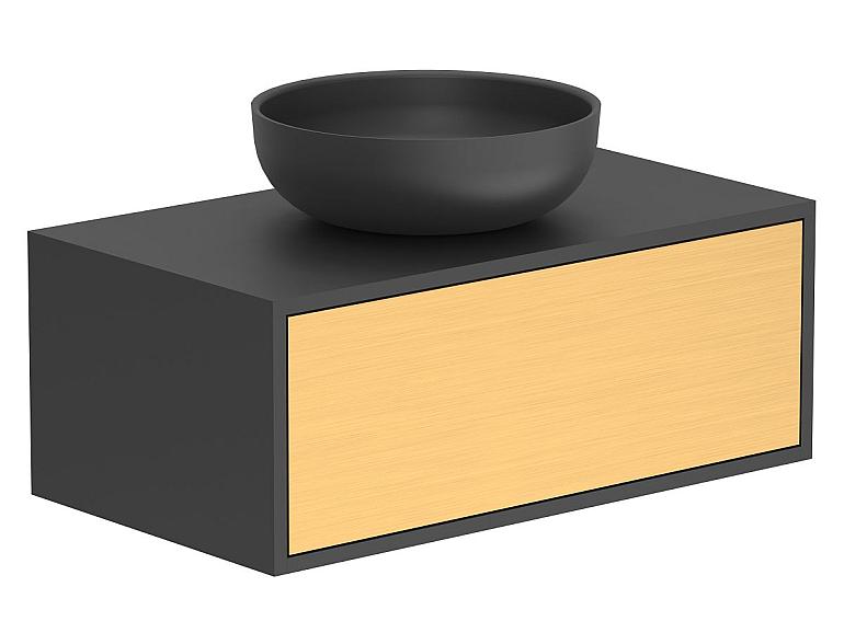 Тумба підвісна CLOUD 800 Пікасо золото з умивальником MOON