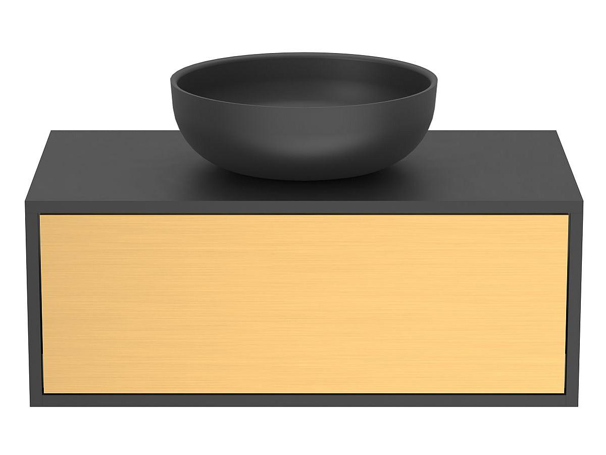 Тумба подвесная CLOUD 800 Пикассо золото с умывальником MOON