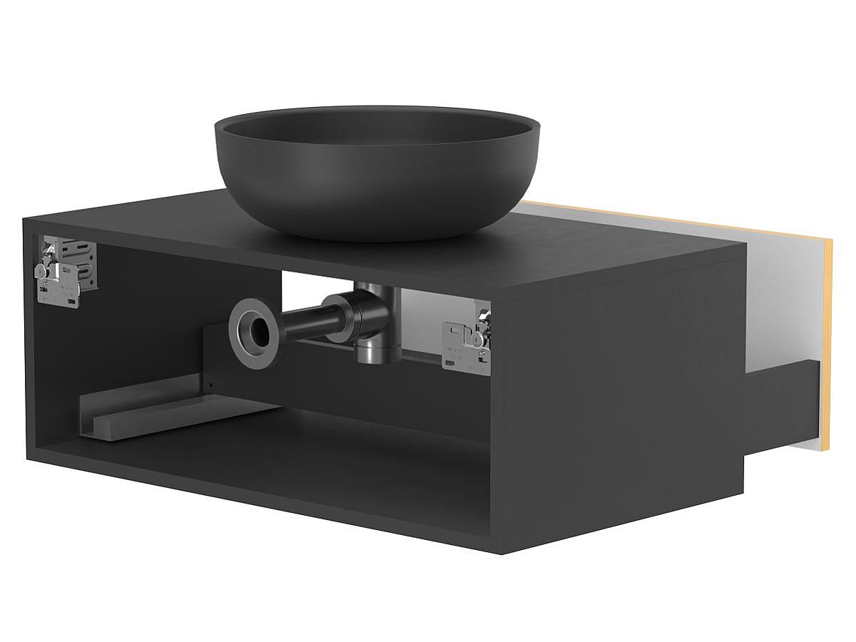 Тумба подвесная CLOUD 800 Пикассо золото с умывальником MOON