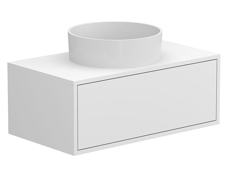 Тумба підвісна CLOUD 800 Біла матова з умивальником BERGAMO